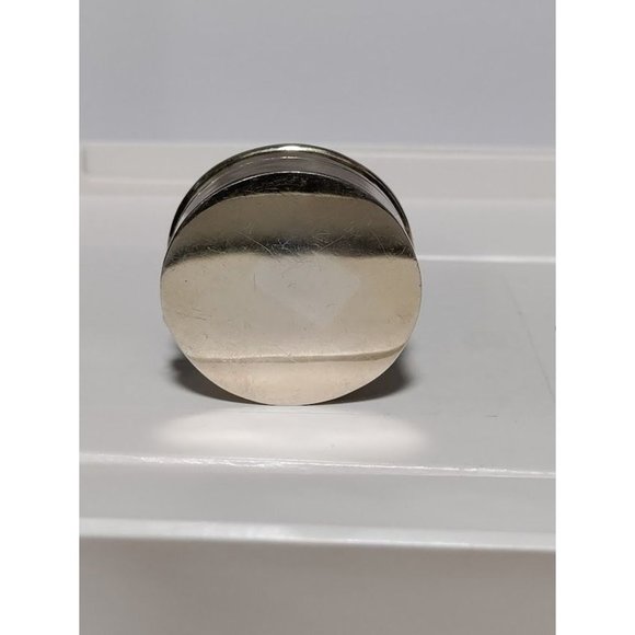 Vintage Sterling Silver Maple Marcasite Embossed Design Pewter Trinket Box Round - Picture 4 of 10